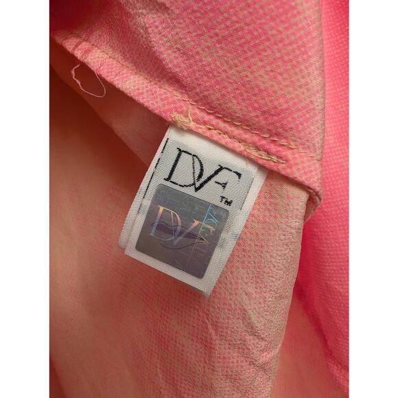 Diane Von Furstenberg New Cahil Printed Silk V-Neck Blouse Pink Boxy Fit Tie Dye - Picture 4 of 6
